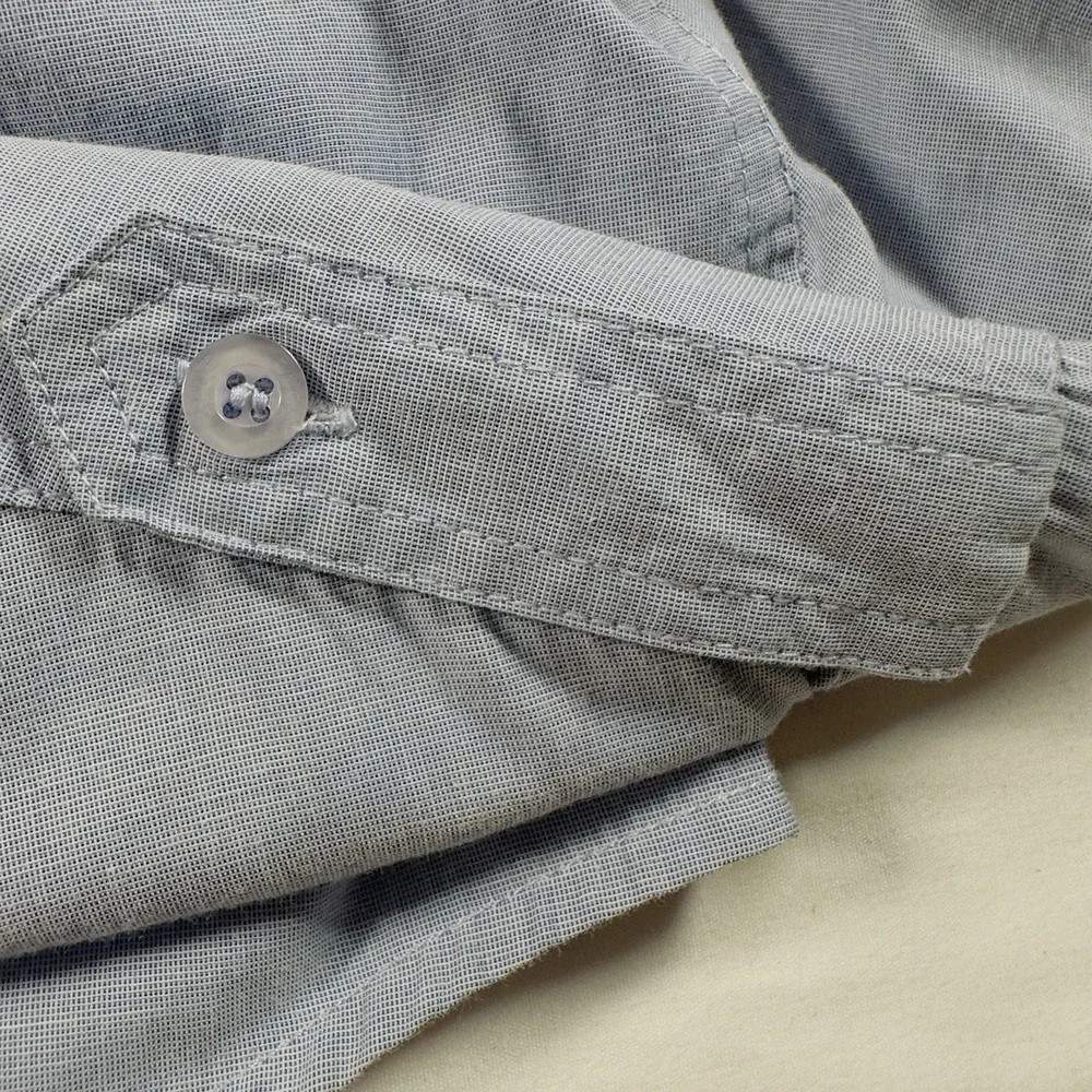 Pacific Blue Shirt Men 2XL Button Up Blue Military Tactical Patches Long Sleeve